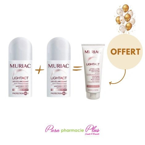  2 muriac lightact éclaircissant bille 50ml + lotion éclaircissant 30ml offerte