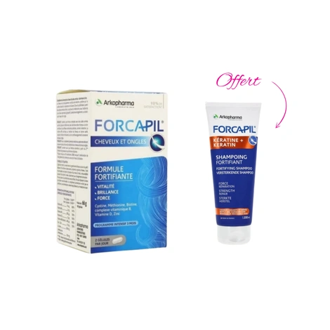  PACK FORCAPIL B180 GELULES+FORCAPIL SHAMPOING 200ML OFFERTE 