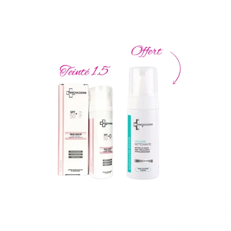  INNOVADERM SKIN WHITE ECRAN TEITE 1.5 30ML+MOUSSE NETTOYANTE OFFERTE150ML 