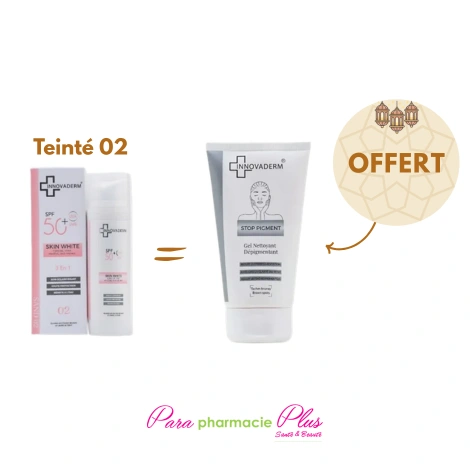  INNOVADERM SKIN WHITE ECRAN SAND 02+INNOVADERM STOP PIGMENT GEL NETTOYANT 150ML 