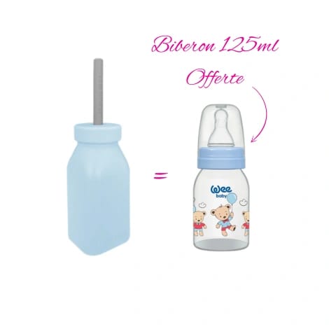  MINIKOIOI TASSE + PAILLE BLEU + BIBERON 125ML OFFERT  