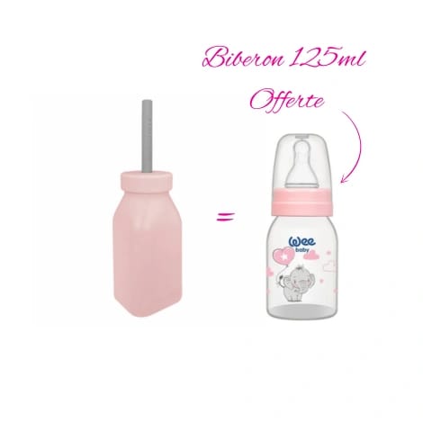  MINIKOIOI TASSE + PAILLE ROSE + BIBERON 125ML OFFERT  