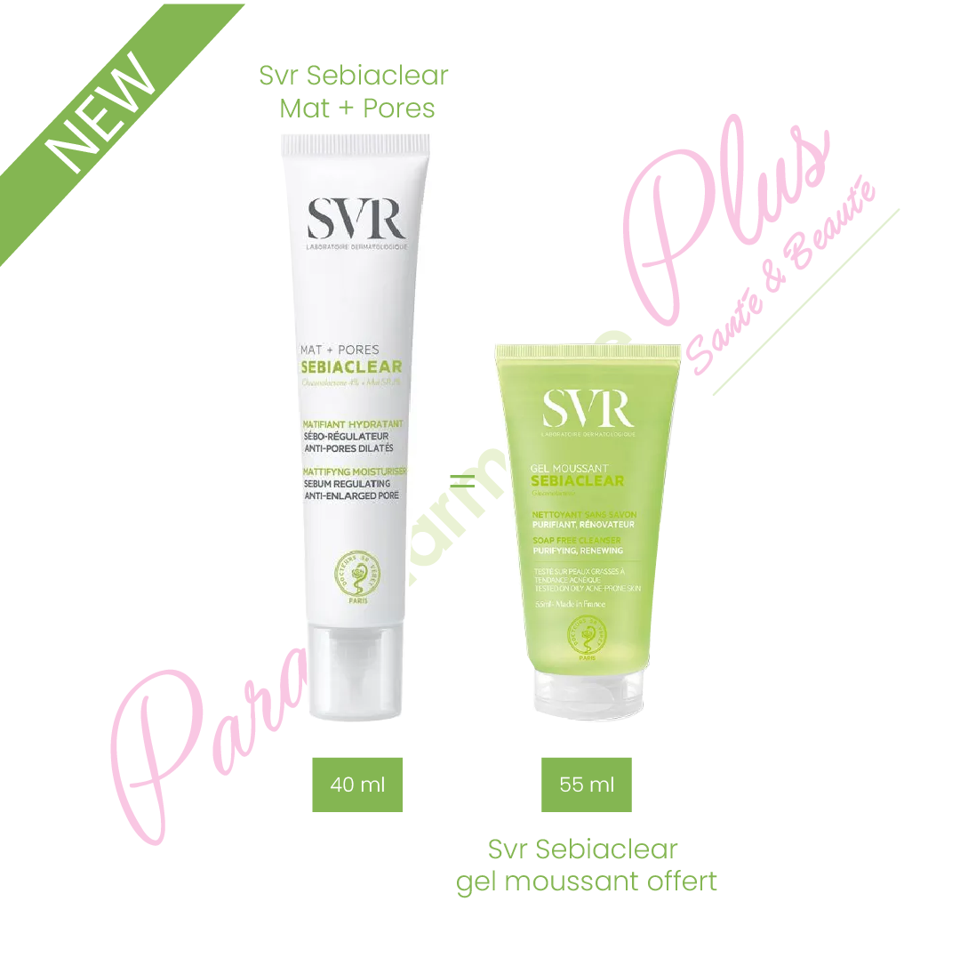  SVR COFFRET SEBIACLEAR MAT+PORES + SEBIACLEAR GEL MOUSSANT 55ML 