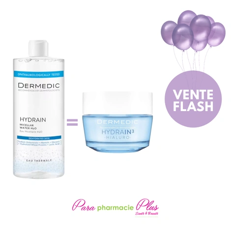  DERMEDIC HYDRAIN 3 CREME GEL+EAU MICELLAIRE 500ML 