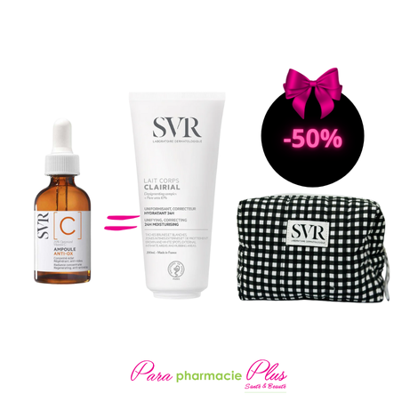  SVR PACK AMPOULE C + CLAIRIAL LAIT 200ML -50% + TROUSSE OFFERTE 
