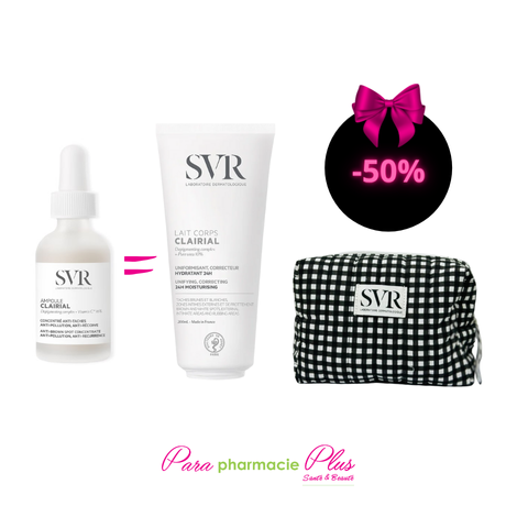  SVR PACK AMPOULE CLAIRIAL 30ML + CLAIRIAL LAIT 200ML -50% +TROUSSE OFFERTE 