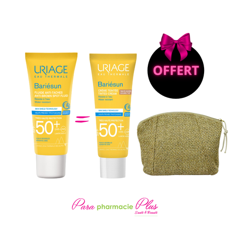  URIAGE BARIESUN FLUIDE ANTI TACHES SPF50+ 40ML+URIAGE BARIESUN CREME SOLAIRE TEINTEE DOREE SPF 50 +50ML OFFERT  