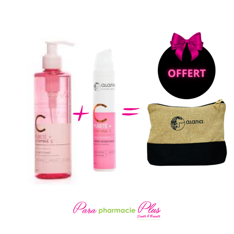  ALANIA COFFRET PURETE +VIT C CREME HYDRATANTE 50ML+ ALANIA GEL NETTOYANT 250ML+TROUSSE OFFERT 