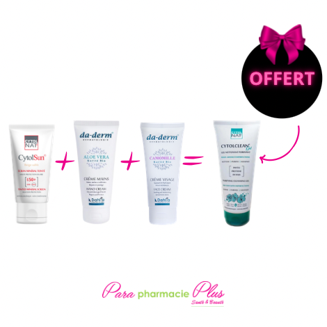  CTYOLSUN TEINTE ECRAN + DADERM CREME MAIN +DADERM CREME VISAGE +CYTOLCLEAN GEL OFFERT 
