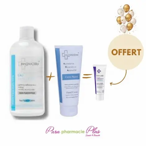 INNOVADERM EAU MICCELLAIRE 400ML +INNOVADERM CREME MAINS HYDRATANTE 100ML+ INNOVADERM BEAUTYLIPS BAUME A LE 