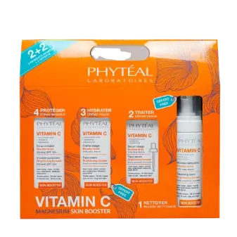 PHYTEAL VIT C COFFRET ECRAN+ SERUM + CREME + MOUSSE  