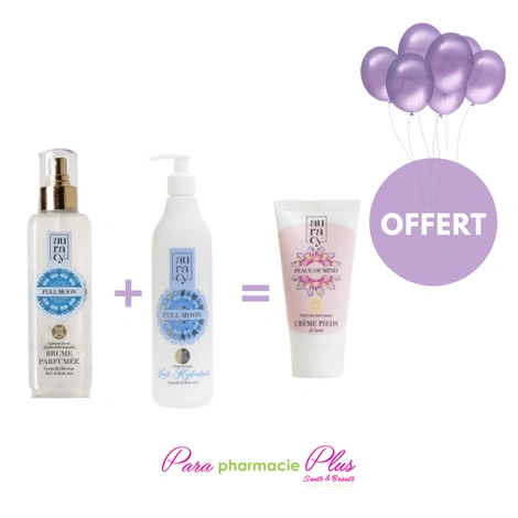  Auracy Lait de corps hydratant full moon + Auracy Full Moon Brume Parfumee +AURACY CREME A MAIN OFFERTE 