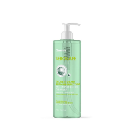  CLARENIA SEBOSAFE GEL NETTOYANT POUR PEAUX A IUMPERFECTION 400ML 