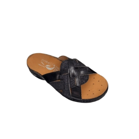  ORTHOLITE SABOT D'ETE FEMME LAME  NOIR