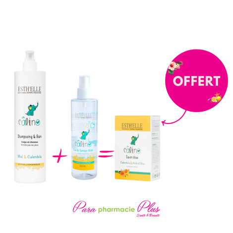  COFFRET CALINO SHAMPOOING CORPS & CHEVEUX 500ML + CALINO EAU DE SENTEUR 250 ML + CALINO SAVON DOUX OFFERT 