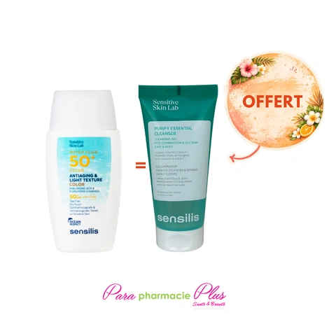  SENSILIS SENSITIVE SKIN WATER FLUID TEINTE SPF50+ 40ML + MINI GEL OFFERT