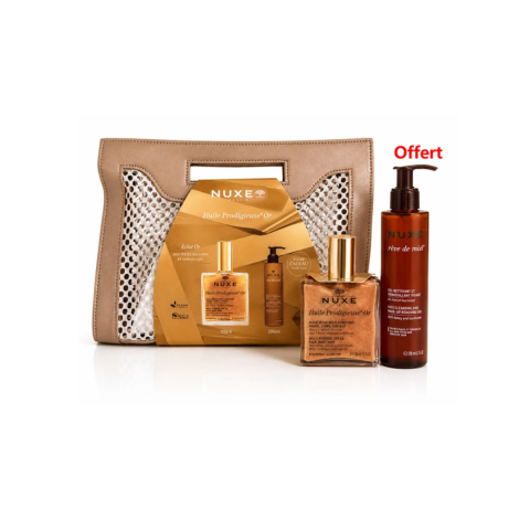  NUXE SAC HUILE PRODIGIEUSE OR 100ML + RÊVE DE MIEL GEL SURGRAS 200ML OFFERT