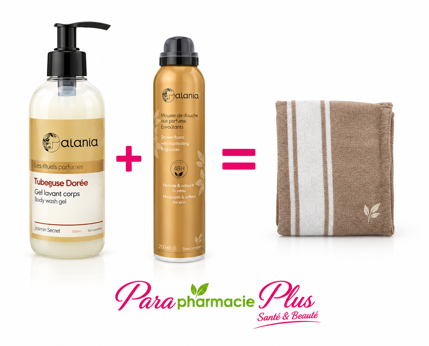  ALANIA PACK TUBÉREUSE DORÉE : GEL LAVANT CORPS 350 ML + DÉODORANT PARFUMÉ SPRAY 200 ML