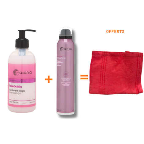  ALANIA PACK ROSE BOISÉE : GEL LAVANT CORPS 350 ML + DÉODORANT PARFUMÉ SPRAY 200 ML / ALANIA