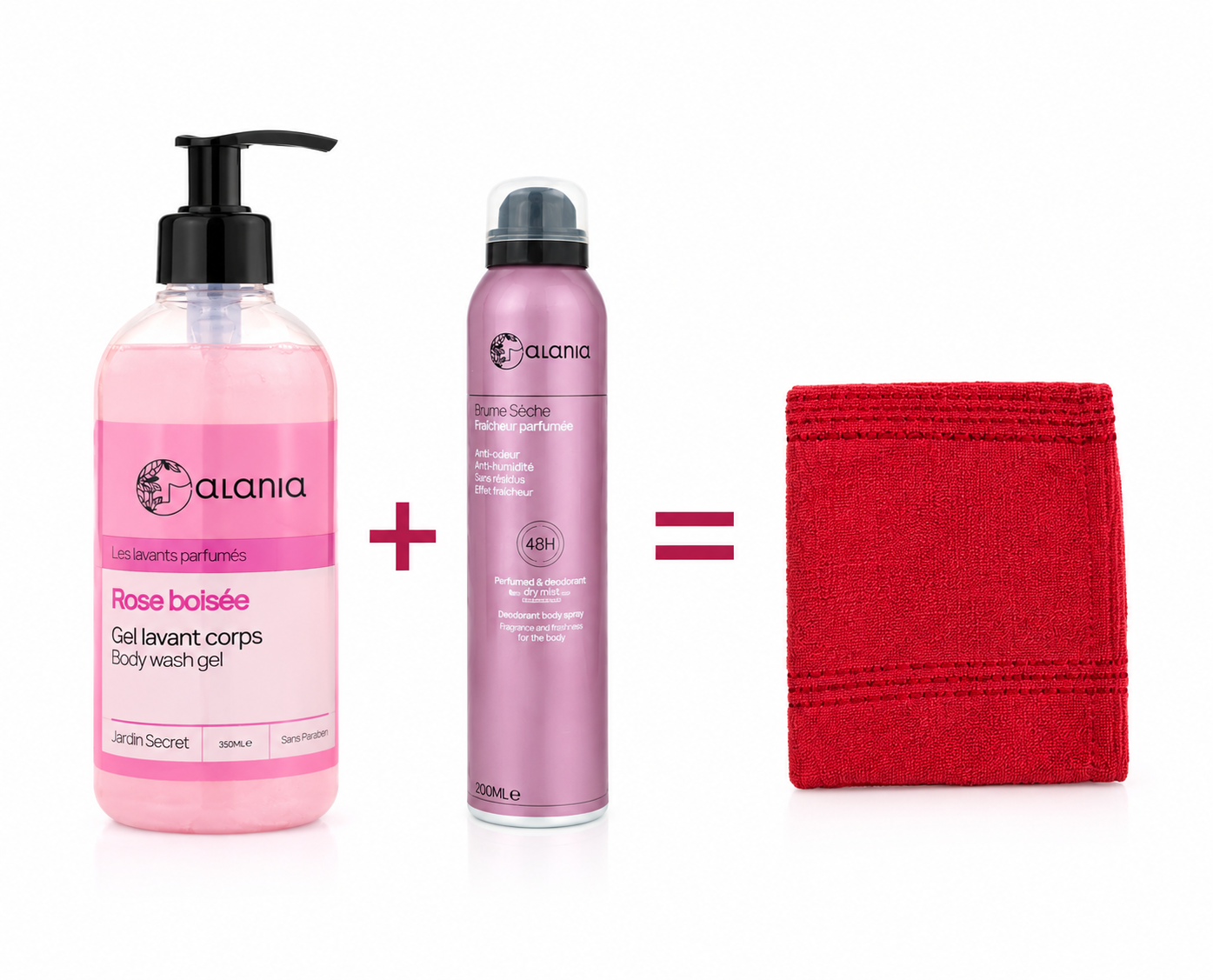 ALANIA PACK ROSE BOISÉE : GEL LAVANT CORPS 350 ML + DÉODORANT PARFUMÉ SPRAY 200 ML / ALANIA 