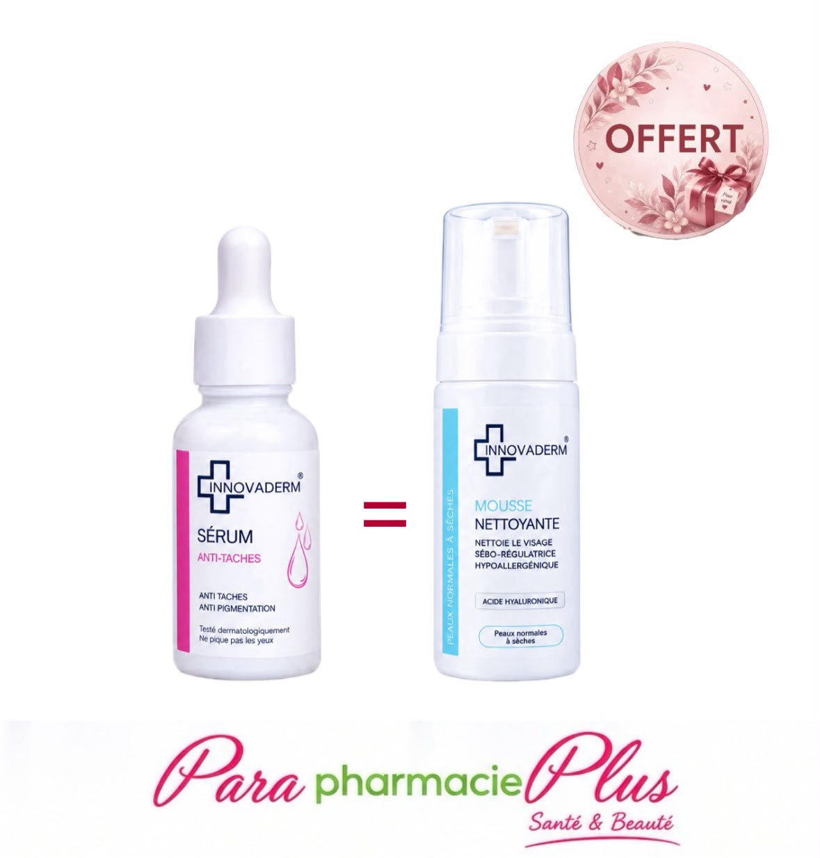  INNOVADERM SERUM ANTI TACHE 30ML + MOUSSE NETTOYANTE OFFERT