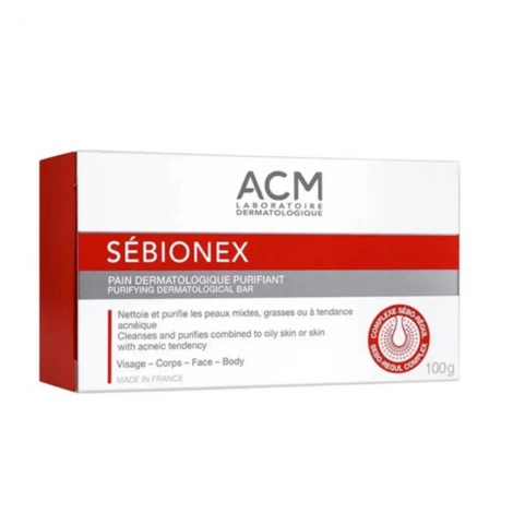  acm sebionex pain dermatologique purifiant 100gr