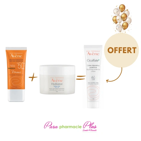 AVENE B PROTECT SPF50+ 30ML+AVENE HYDRANCE AQUA-GEL CREME HYDRATANTE 50 ML+ AVENE CICALFATE + CREME REPARATRICE 40 ml OFFERTE  
