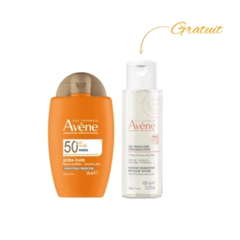  avene coffret ultra fluide perfecteur teintée + eau micellaire 100ml offerte