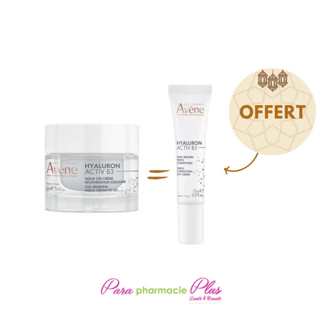  AVENE HYALURON ACTIV B3 AQUA GEL CREME 50ML + CONTOUR DES YEUX OFFERT  