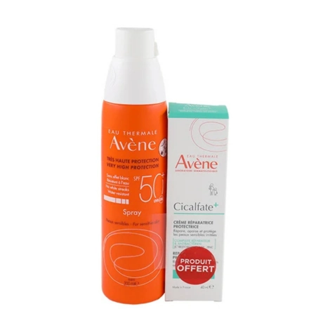  avene spray adulte spf50 200ml+ crème réparatrice 40ml offerte