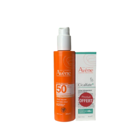  avene spray adulte spf50 200ml+ crème réparatrice 40ml offerte