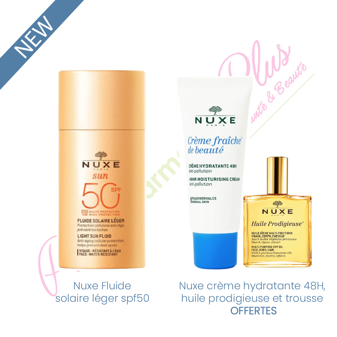 NUXE SUN TROUSSE FLUIDE LEGER SPF50 + 2 GIFTS 
