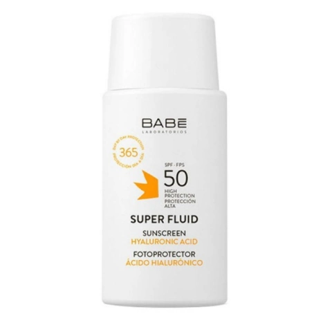  babe sunscreen super fluide à l'acide hyaluronique spf50+ 50ml