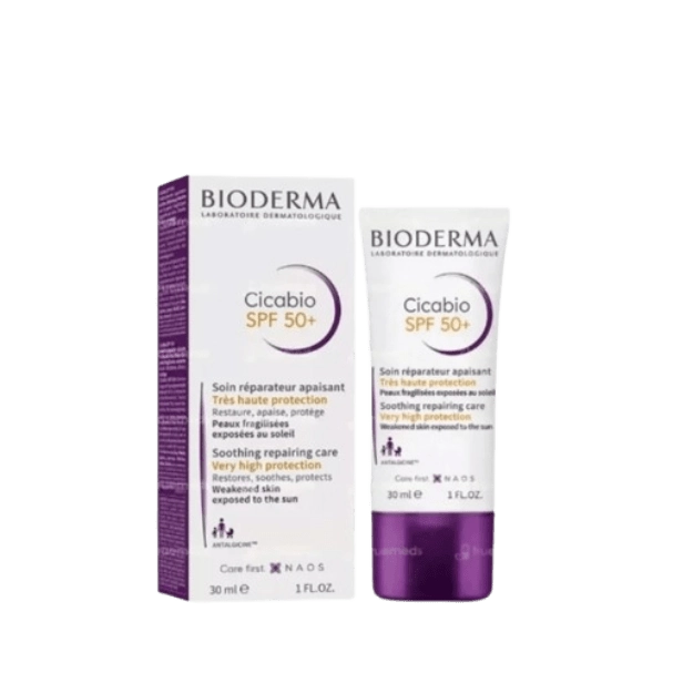  bioderma cicabio spf50+ soin réparateur apaisant 30ml