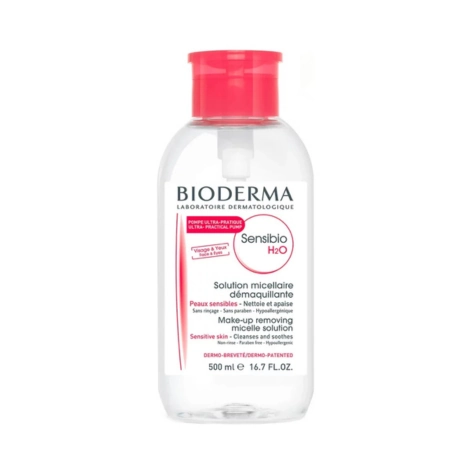  bioderma sensibio h2o eau micellaire pompe inverse 500ml