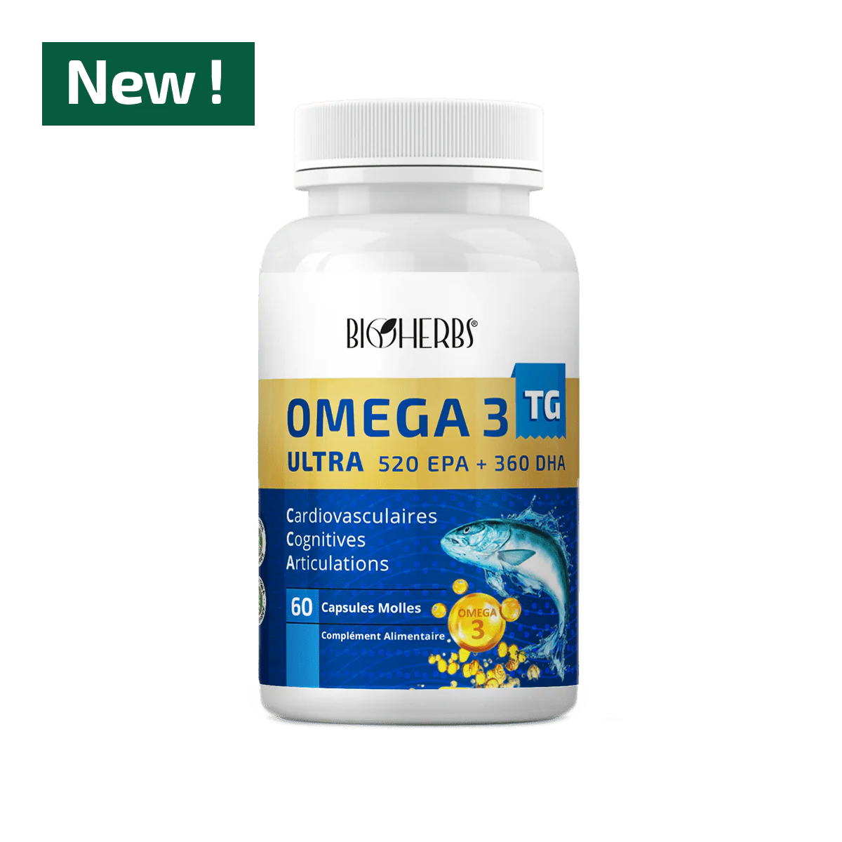  Bioherbs Oméga 3 Ultra TG – 60 gélules 