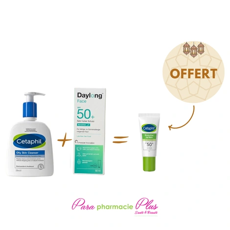  CETAPHIL LOTION NETTOYANTE 236 ML + ECRAN GEL 50ML + BAUME A LEVRE OFFERT  