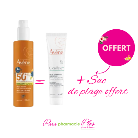  AVENE COFFRET: SPRAY ENFANT SPF 50+ 200ML + CICALFATE 40ML + SAC DE PLAGE OFFERT 