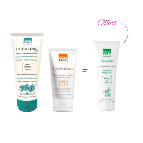  coffret cytolclean gel nettoyant 175ml+ cytolsun ecran invisible 50ml+ cytol basic 50ml offerte