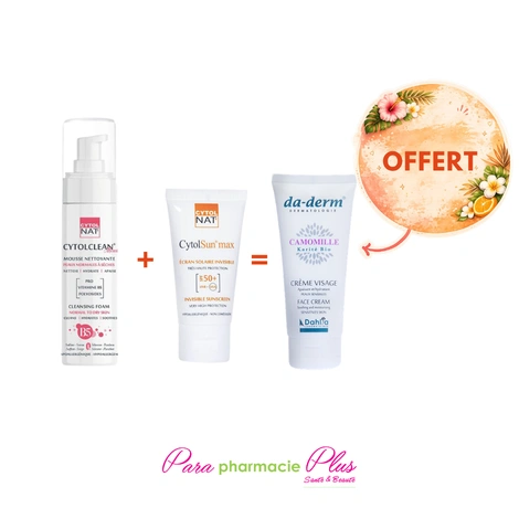  coffret cytolclean mousse nettoyante 150ml+ cytolsun ecran invisible 50ml+ cytol basic 50ml offerte