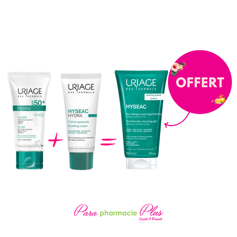  URIAGE COFFRET: HYSEAC ECRAN + URIAGE HYSEAC HYDRA + HYSEAC GEL 150ML OFFERT  