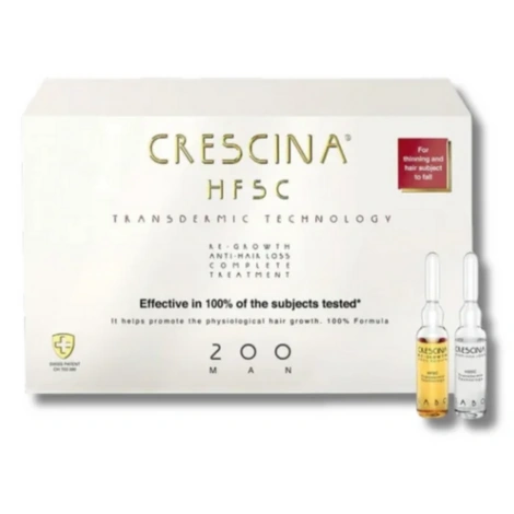  crescina ttt complet anti chute+ repousse 200 homme 10+10 ampoules