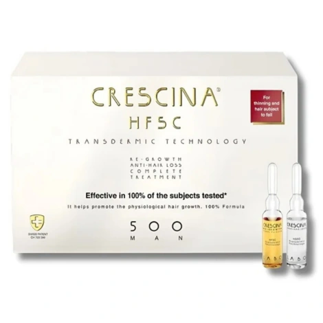  crescina ttt complet anti chute+ repousse 500 homme 10+10 ampoules
