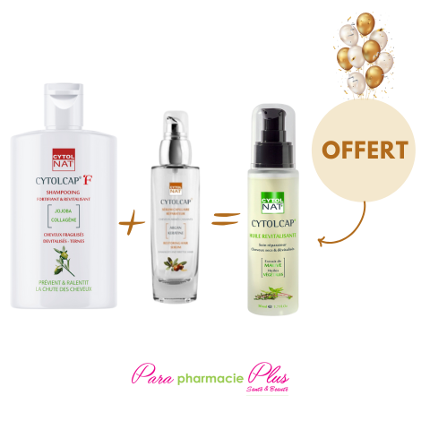  CYTOLNAT CYTOLCAP F SHAMPOING 200 ML + CYTOLNAT CYTOLCAP SERUM 50 ML +CYTOLCAP HUILE REVITALISANTE 50MLO 