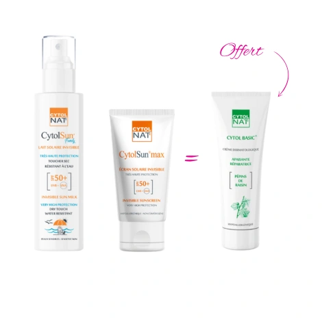  cytolnat cytolsun family 200ml+ cytolsun invisible 50ml+ cytolbasic 50ml offert