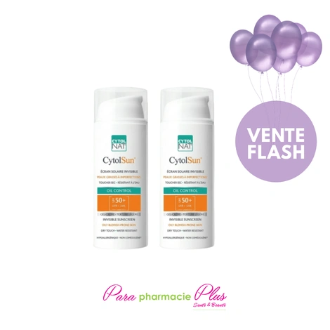  CYTOLNAT CYTOLSUN OIL CONTROL 50 ML  LOT DE 2  