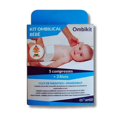  espamed kit ombilical bébé 5 compresses + 3 fillets