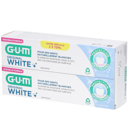  gum dentifrice original white duo 75ml