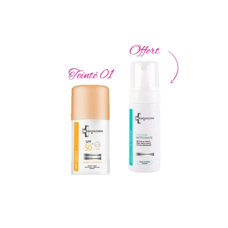  innovaderm ecran teintée 30ml + mousse nettoyante 150ml offerte