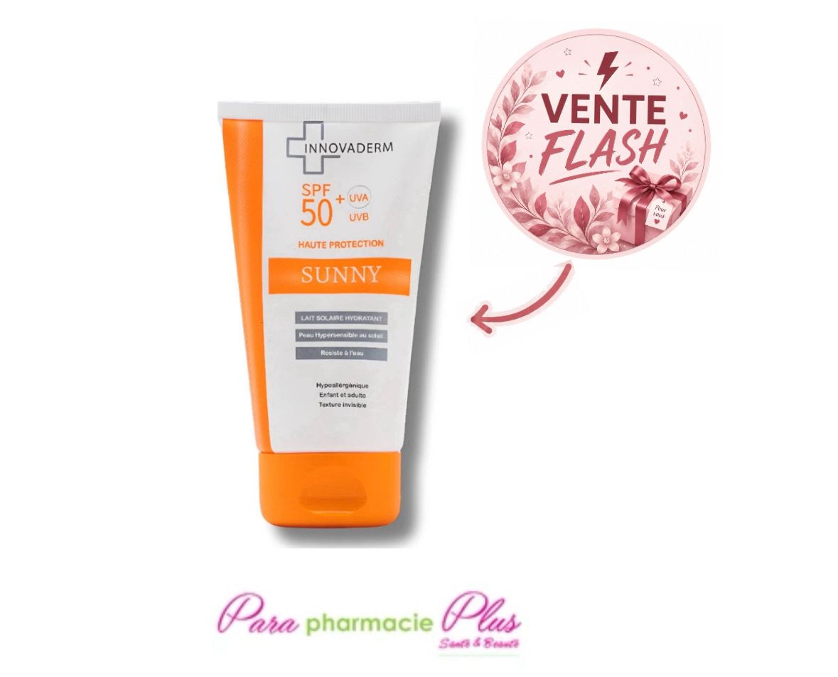  innovaderm sunny lait solaire 150ml + mousse nettoyante 150ml offerte